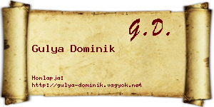 Gulya Dominik névjegykártya